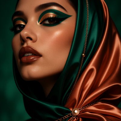Elegant Woman in Silk Hijab