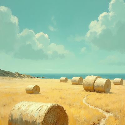 Golden Fields Under a Turquoise Sky