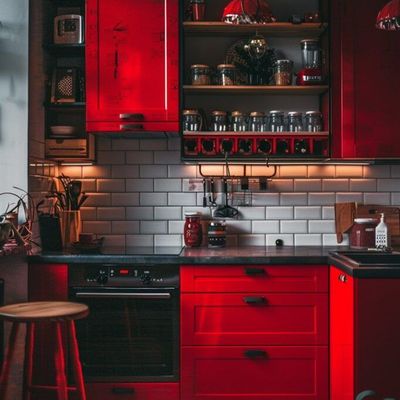Modern Red Kitchen