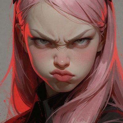 Angry Pink-Haired Girl