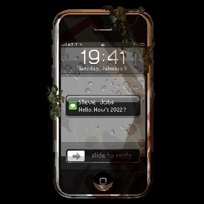 Steve Jobs Text Message on Vintage iPhone