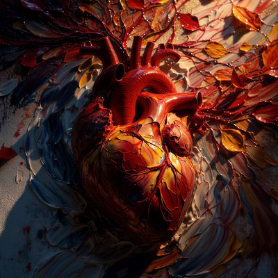 Heart with autumn leaves