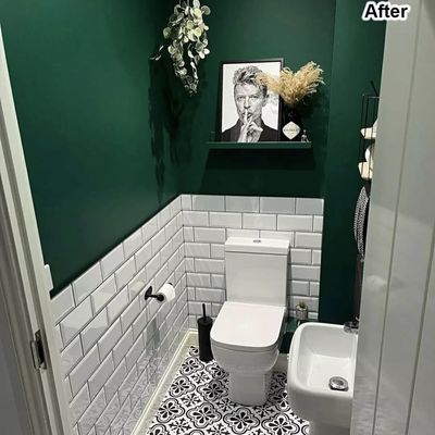 Modern Dark Green Toilet Room