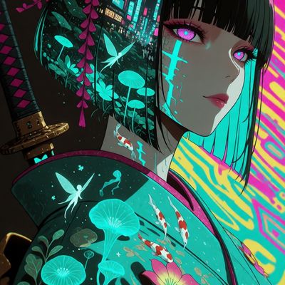 Cyberpunk Kimono Girl