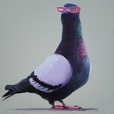 Pigeon with Pink Glasses
