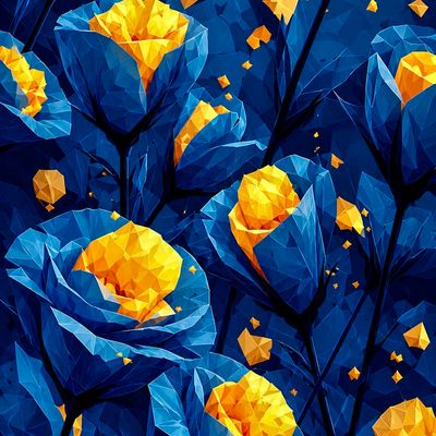 Geometric Blue Roses