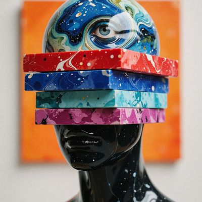 Abstract Art with Colorful Layers