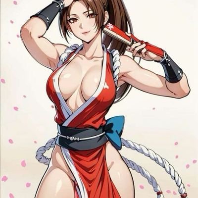 Muscular Anime Girl in Red Outfit