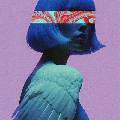 Blue Angel with Wings