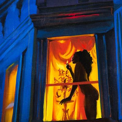 Silhouette of Woman in Window