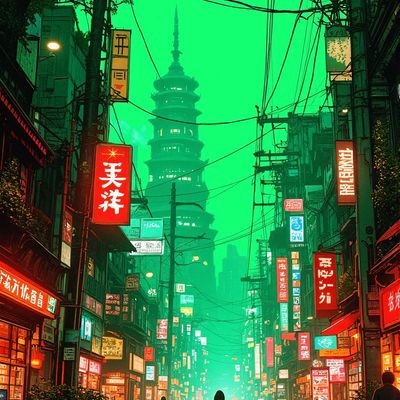 Cyberpunk Neon Alley