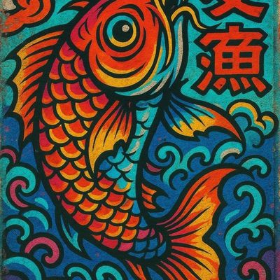 Colorful Koi Fish Painting