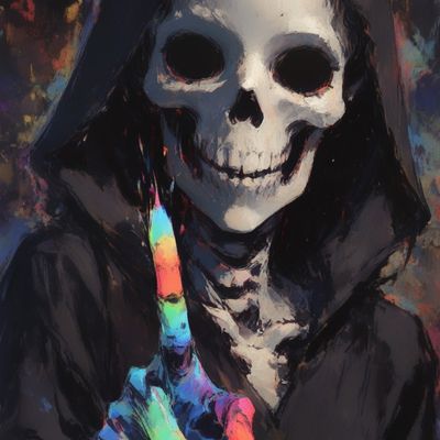 Skull with Rainbow Tie skull painting colorful tie