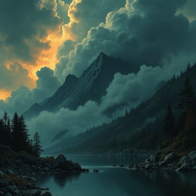 Mountain Mist landscape painting oil contemporaryart realism