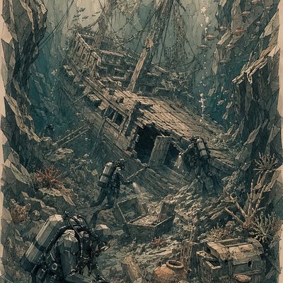 Underground Ruins traditional art painting canvas oil contemporaryart