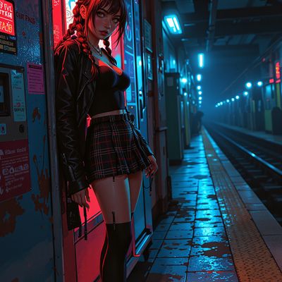 Cyberpunk Neon Station