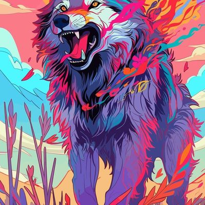 Colorful Wolf