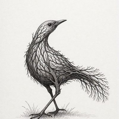 Rooted Bird drawing sketch bird nature root