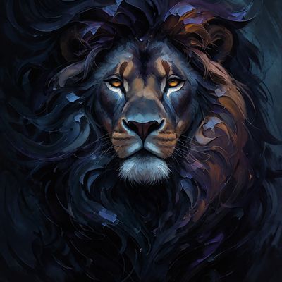 Majestic Lion paint oil contemporaryart surrealism color