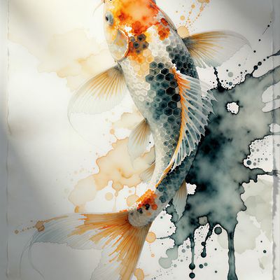 Watercolor Koi