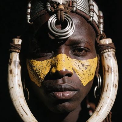 tribal beauty woman traditional art paint color contemporaryart