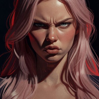 Angry Woman woman traditional art painting canvas color