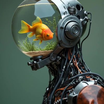 Cybernetic Aquarium robot cyberpunk futurism conceptart visualart