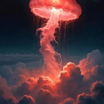 Jellyfish Sky jellyfish sky clouds abstract painting