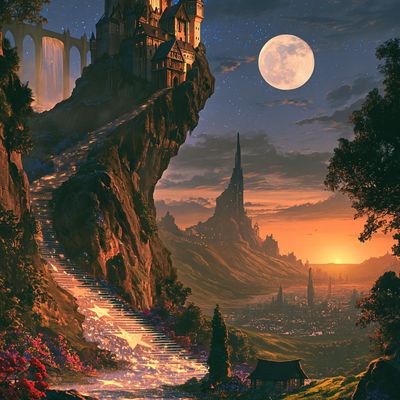 Moonlit Fantasy Castle
