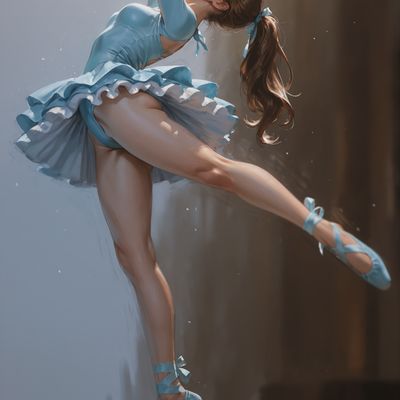 Graceful Dancer woman traditional art painting canvas color