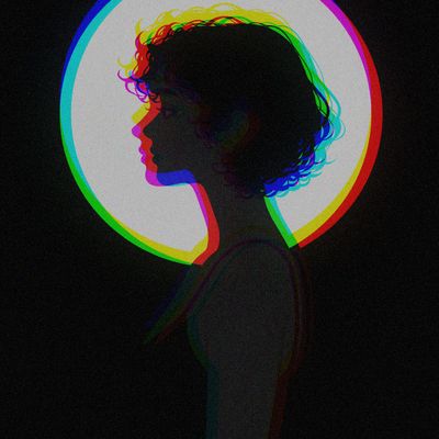 Neon Halo woman abstract color neon glow