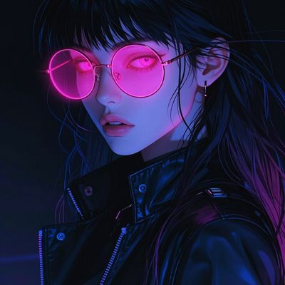 Neon Cyberpunk Portrait woman cyberpunk neon futuristic nightcity