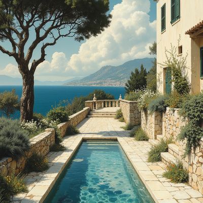 Coastal Retreat landscape painting realism aesthetic design