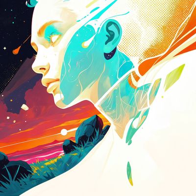 Digital Dreamscape cyberpunk futurism neon digitalworld matrix