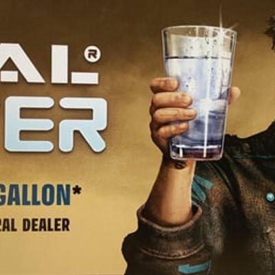 Gallon Water Ad water glass dealer clean refreshment