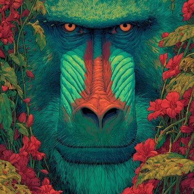 Majestic Beast Among Flowers