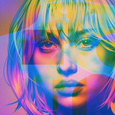 Filtered woman paint abstract color neon