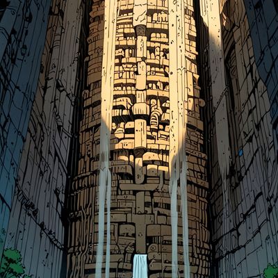 Urban Cyber Tower cyberpunk megacity nightcity neon glowingkanji