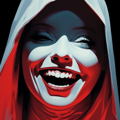 Masked Smile woman mask smile colorful abstract