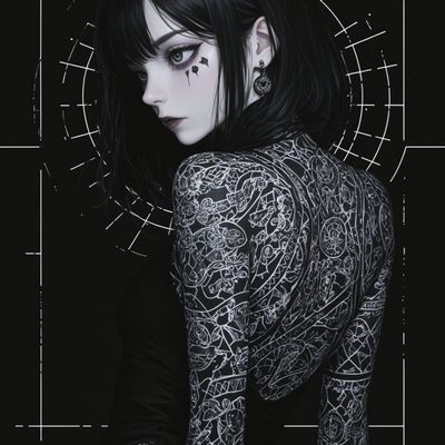 Cyberpunk Tattooed Woman