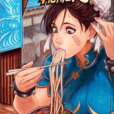 Street Fighter's Chun-Li Eating Ramen