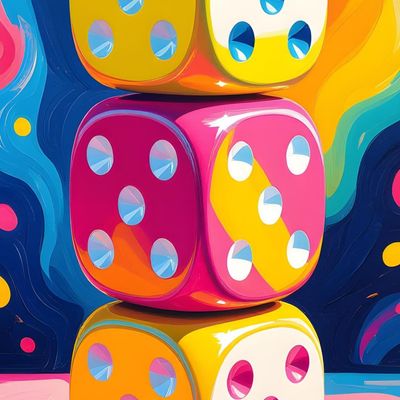 Colorful Dice Stack