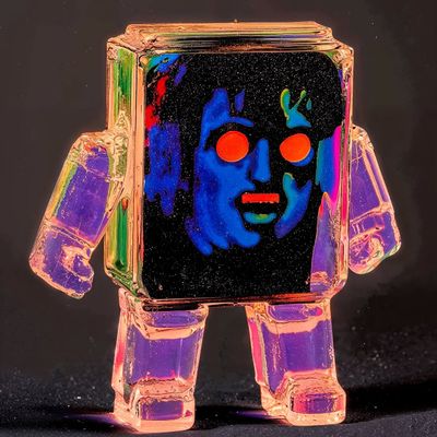 Neon Cyberpunk Robot toy robot cyberpunk neon glowing