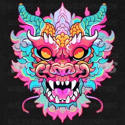 Neon Dragon Head