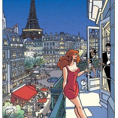 Parisian Evening woman traditional art painting canvas color