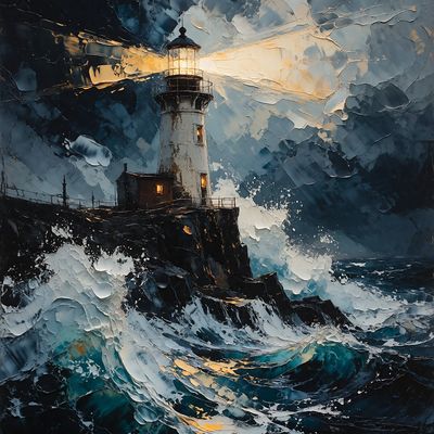 Lighthouse in Storm