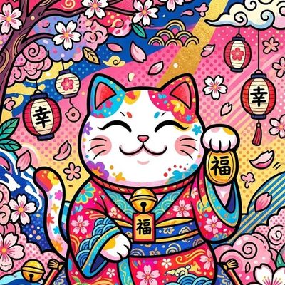 Colorful Fortune Cat
