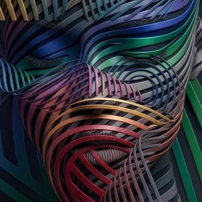 Abstract Striped Sculpture