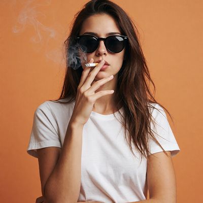 Urban Smoker woman smoking sunglasses streetart contemporaryart
