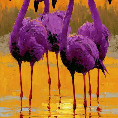 Purple Flamingos